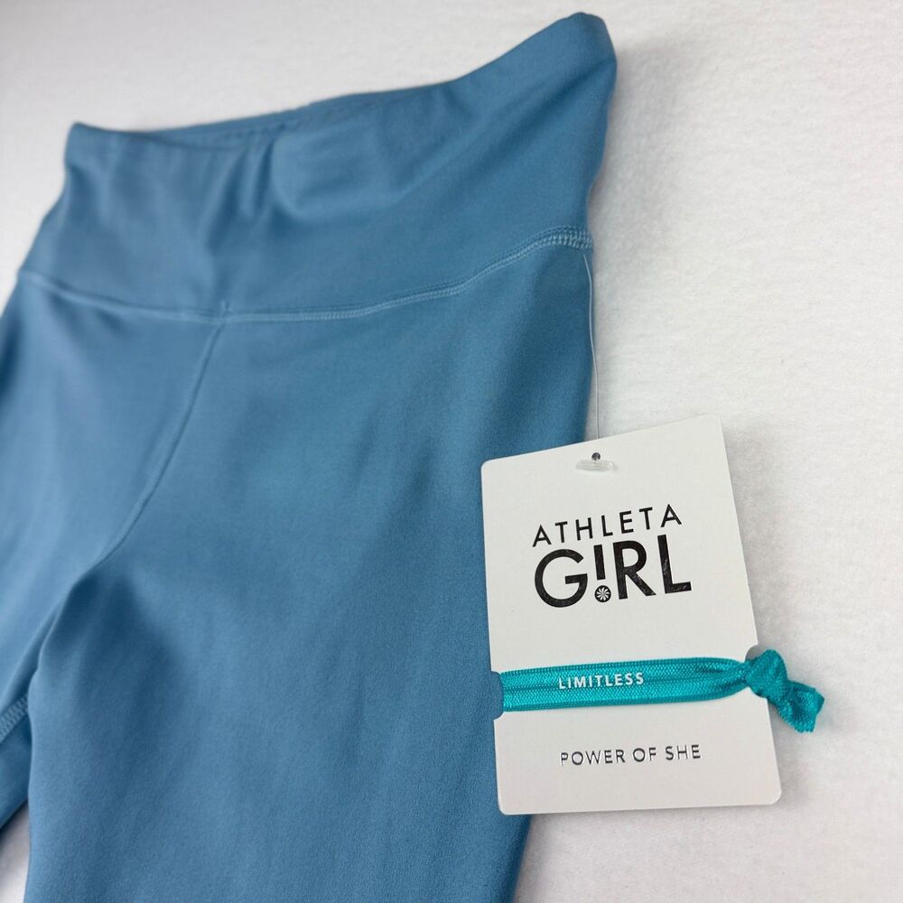 Athleta Girl Chit Chat High Rise Leggings XL 14 Blue NWT - Picture 2 of 8
